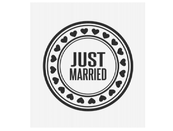 Just Married Wedding Quote Graphic